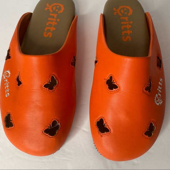 Flip Critts Orange Butterfly Y2K Clog Sandal Vibram Sole Size 7 - Picture 4 of 10